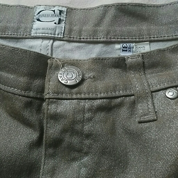 Roberto Cavalli khaki silver jeans new no tags - Picture 4 of 6